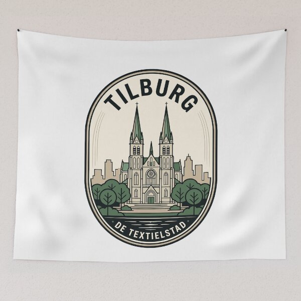Item preview, Vintage Tilburg Netherlands De Textielstad Travel Emblem designed and sold by k3rstman1.