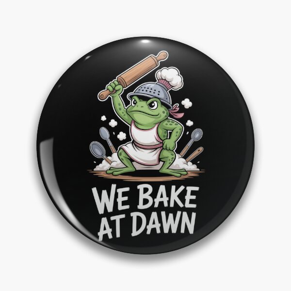Item preview, We Bake At Dawn Funny Frog Baker Chef Pun designed and sold by SuperAndSocial.