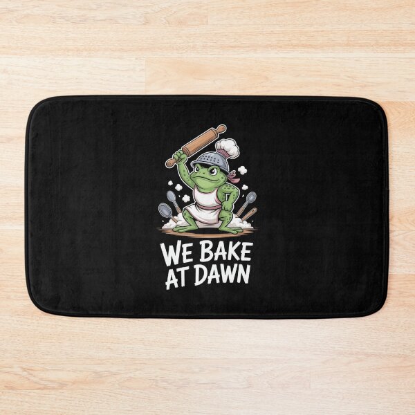 Item preview, We Bake At Dawn Funny Frog Baker Chef Pun designed and sold by SuperAndSocial.
