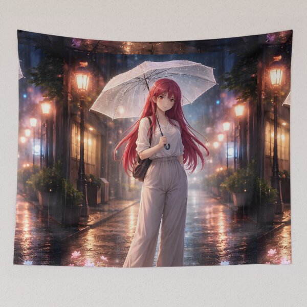 Item preview, Aka in the Rain designed and sold by sigmaartstudio.
