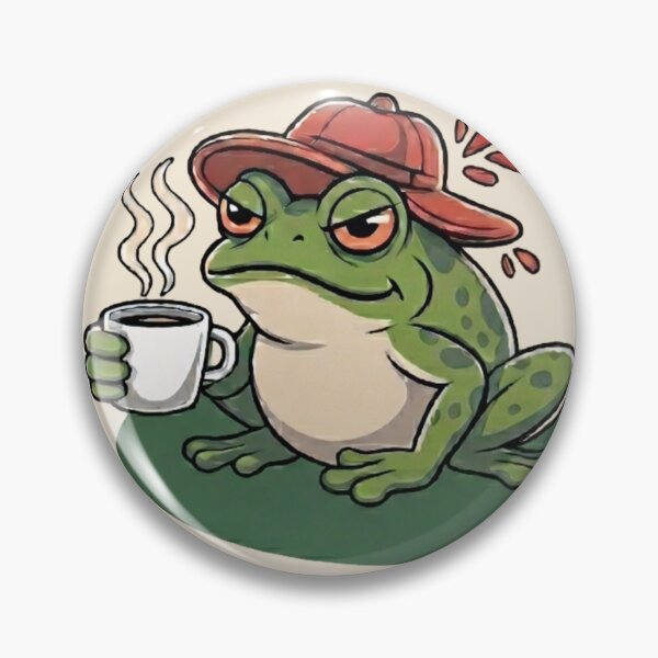 Item preview, Funny Coffee and Chaos Frog Sticker - Cute Grumpy Frog T-Shirt designed and sold by ZyxDes.