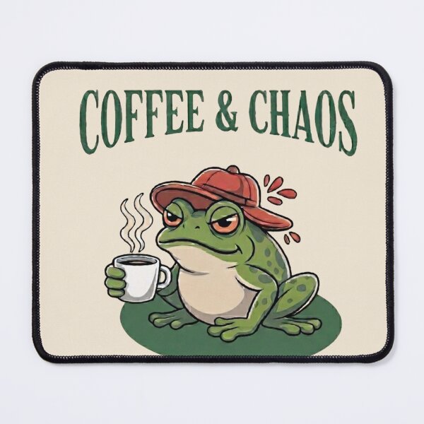 Item preview, Funny Coffee and Chaos Frog Sticker - Cute Grumpy Frog T-Shirt designed and sold by ZyxDes.