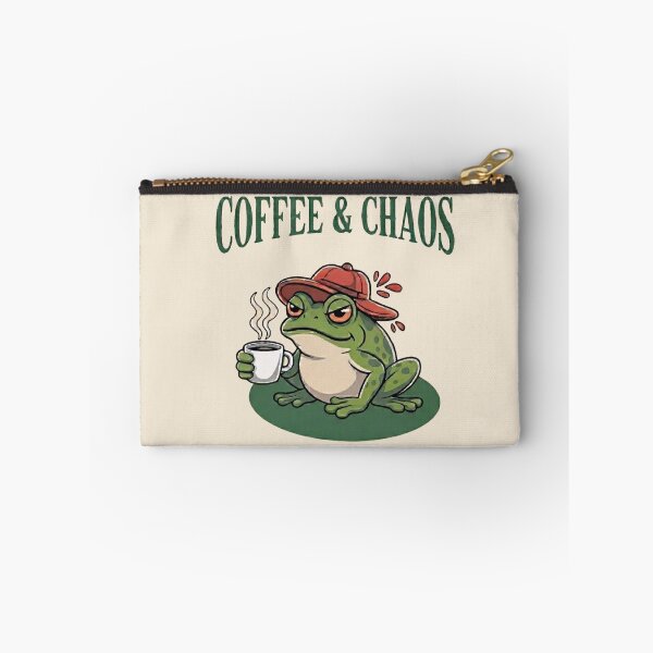 Item preview, Funny Coffee and Chaos Frog Sticker - Cute Grumpy Frog T-Shirt designed and sold by ZyxDes.