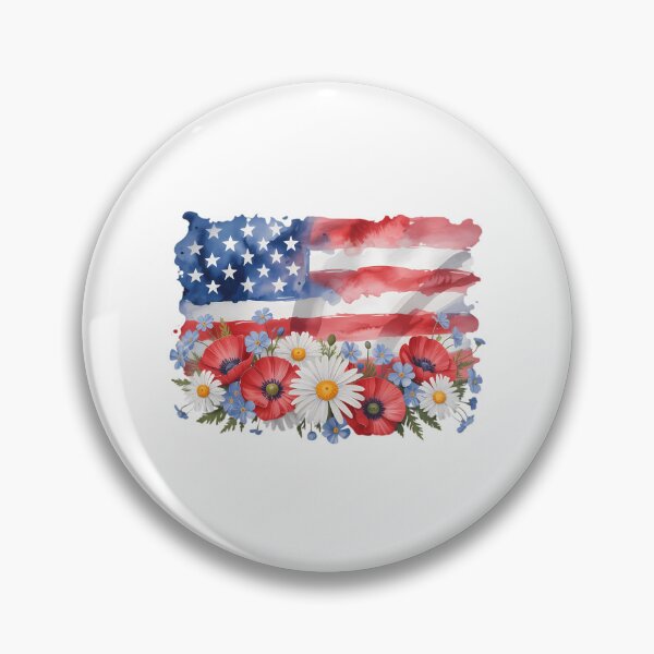 Item preview, 4th of July Floral American Flag Wildflowers designed and sold by TyraYoung.