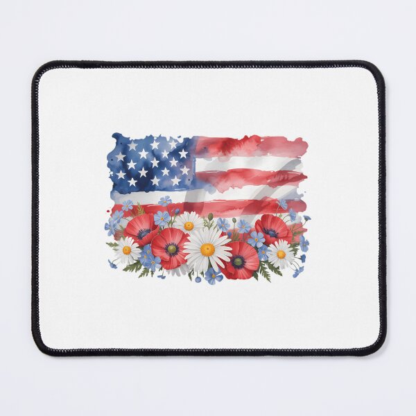 Item preview, 4th of July Floral American Flag Wildflowers designed and sold by TyraYoung.