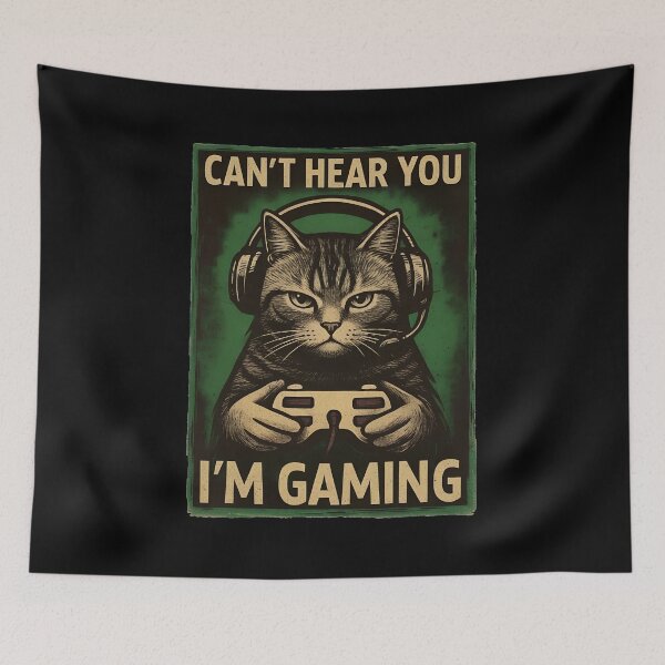 Item preview, Cat Gamer I Can't Hear You I'm Gaming designed and sold by StranHabesre51.