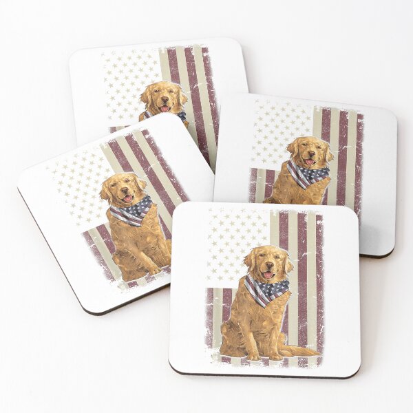 Item preview, Golden-Retriever-American-Flag-Bandana-4th-of-July-Tshirt-T-Shirt designed and sold by KTY-NUSS.