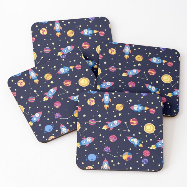 Item preview, Cute Space Llama - Galaxy Rockets and Planets Pattern  designed and sold by nora8820.