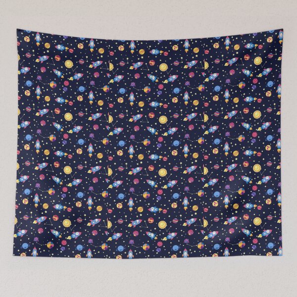 Item preview, Cute Space Llama - Galaxy Rockets and Planets Pattern  designed and sold by nora8820.