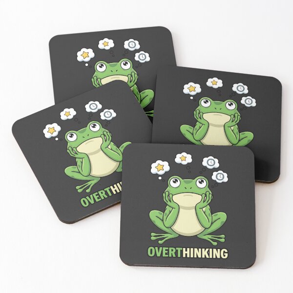 Item preview, Funny Overthinking Frog Sticker - Cute Anxious Frog T-Shirt, Mental Health Humor designed and sold by ZyxDes.