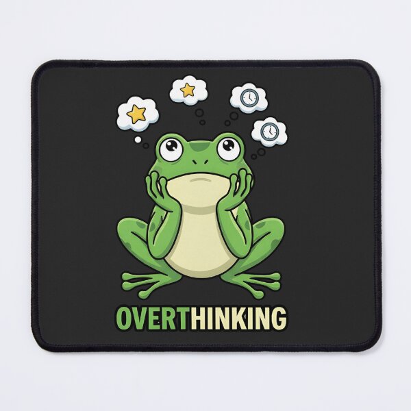 Item preview, Funny Overthinking Frog Sticker - Cute Anxious Frog T-Shirt, Mental Health Humor designed and sold by ZyxDes.