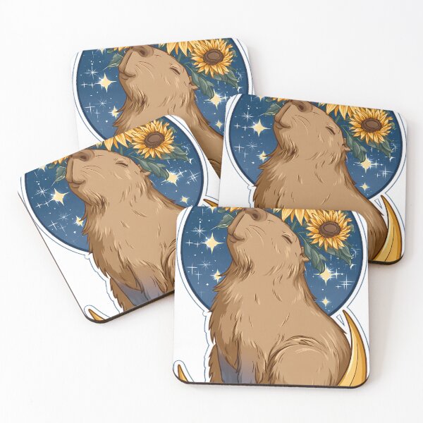Artikelvorschau, Sonnenblumen-Halbmond-Capybara entworfen und verkauft von pumsquare.