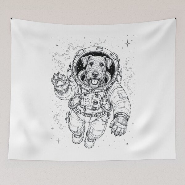 Item preview, Vintage Airedale Terrier Astronaut Dog Dad Mom Lover designed and sold by TerryConnells.