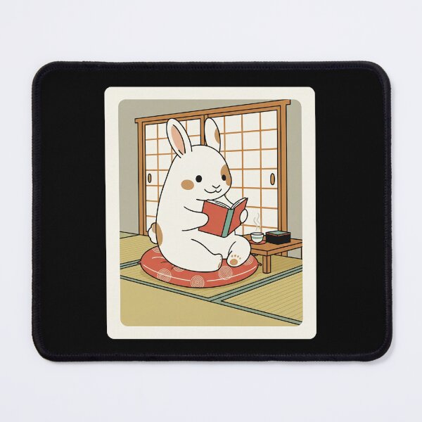 Item preview, Cute Reading Bunny In Cozy Japanese Tea Room designed and sold by JordynLadukeg65.