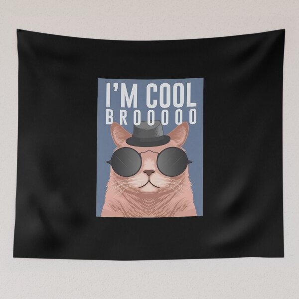 Item preview, I'm Cool Bro Cat Sunglasses Fedora Shirt designed and sold by StranHabesre51.