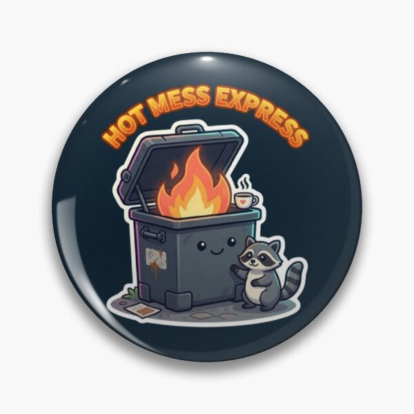 Item preview, Hot Mess Express Cute Dumpster Fire Raccoon Funny Chaos Cartoon designed and sold by HopeAndHustle.