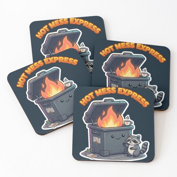 Item preview, Hot Mess Express Cute Dumpster Fire Raccoon Funny Chaos Cartoon designed and sold by HopeAndHustle.
