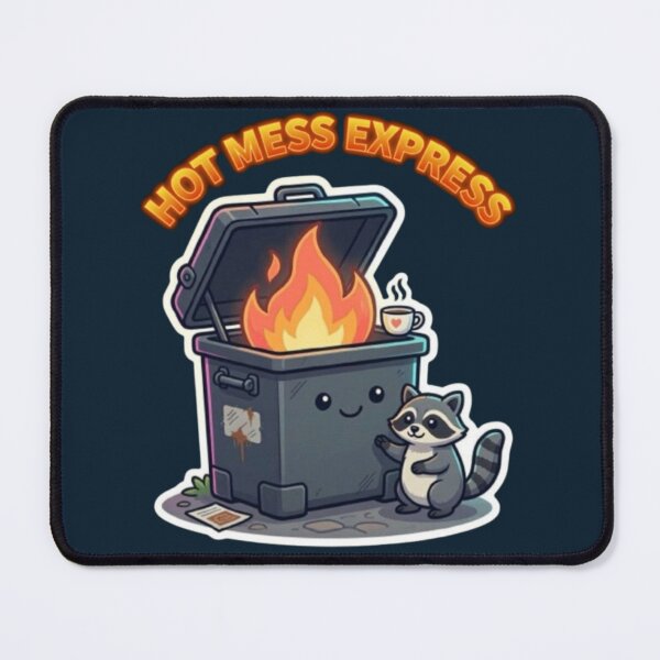 Item preview, Hot Mess Express Cute Dumpster Fire Raccoon Funny Chaos Cartoon designed and sold by HopeAndHustle.