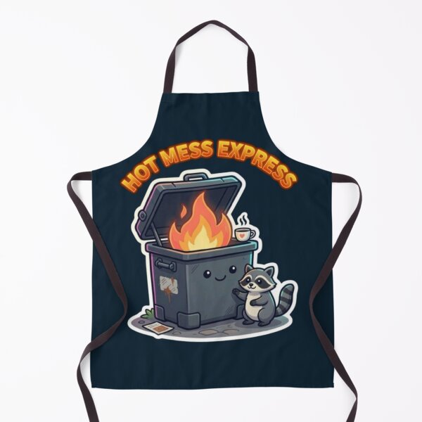 Item preview, Hot Mess Express Cute Dumpster Fire Raccoon Funny Chaos Cartoon designed and sold by HopeAndHustle.