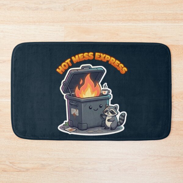 Item preview, Hot Mess Express Cute Dumpster Fire Raccoon Funny Chaos Cartoon designed and sold by HopeAndHustle.