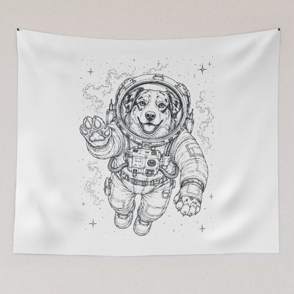 Item preview, Vintage Australian Shepherd Astronaut Dog Dad Mom Lover designed and sold by TerryConnells.