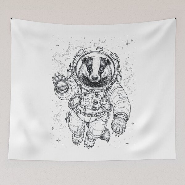 Item preview, Vintage Badger Astronaut Animal Lover designed and sold by TerryConnells.