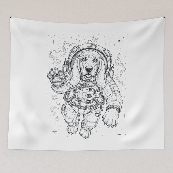 Item preview, Vintage Basset Hound Astronaut Dog Dad Mom Lover designed and sold by TerryConnells.