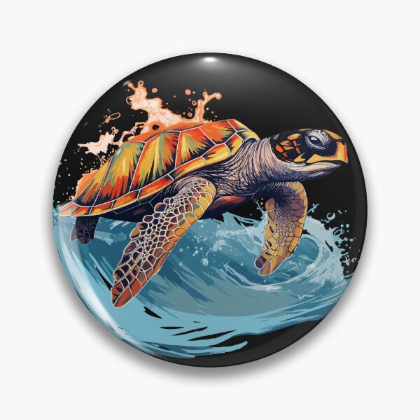 Item preview, Majestic Sea Turtle Swimming in Blue Wave illustration designed and sold by MarrysLifestyle.