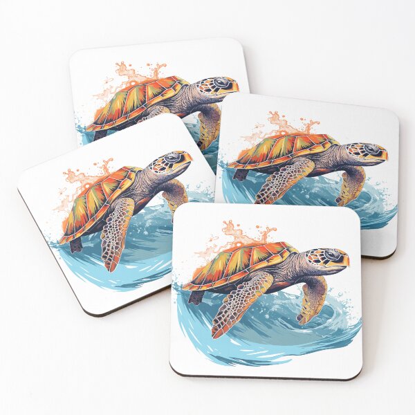 Item preview, Majestic Sea Turtle Swimming in Blue Wave illustration designed and sold by MarrysLifestyle.