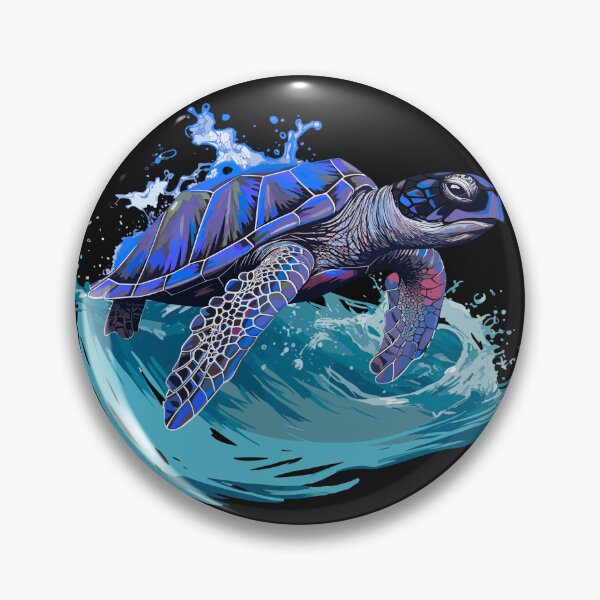 Item preview, Majestic Sea Turtle Swimming in Blue Wave illustration designed and sold by MarrysLifestyle.