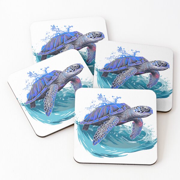 Item preview, Majestic Sea Turtle Swimming in Blue Wave illustration designed and sold by MarrysLifestyle.