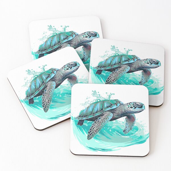 Item preview, Majestic Sea Turtle Swimming in Blue Wave illustration designed and sold by MarrysLifestyle.