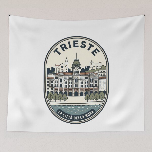 Item preview, Retro Trieste Italy City Landmark Travel Badge designed and sold by k3rstman1.