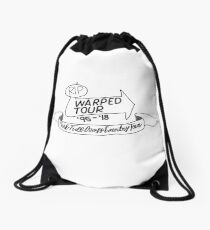 rip warped tour (black and white) Drawstring Bag