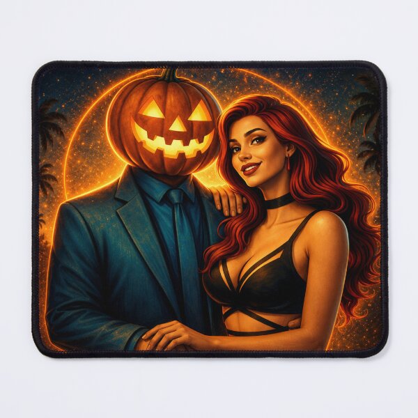 Item preview, Headless Horseman Glam Night – Romantic Fantasy Horror Couple Art designed and sold by TheHorsemanRidesAgain.
