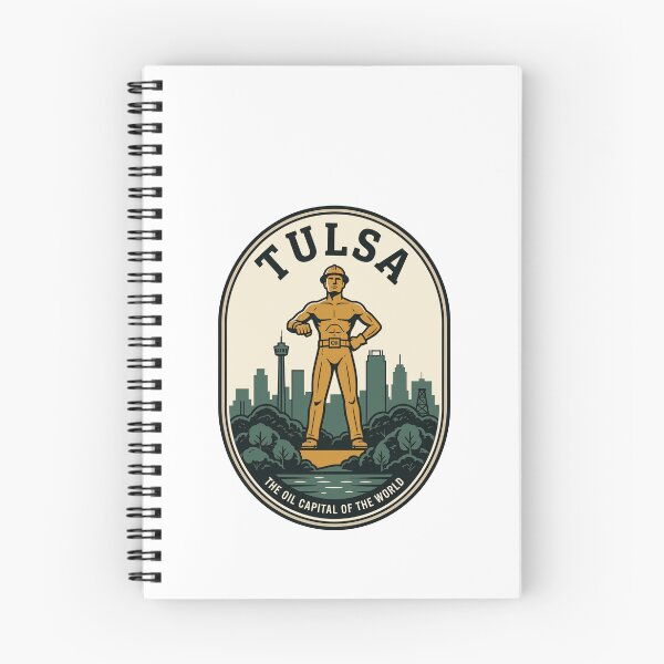 Item preview, Tulsa Oklahoma Golden Driller Vintage Skyline Badge designed and sold by k3rstman1.