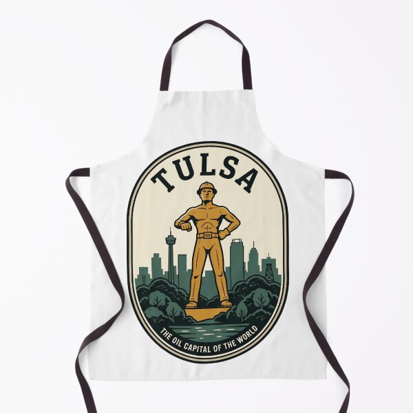 Item preview, Tulsa Oklahoma Golden Driller Vintage Skyline Badge designed and sold by k3rstman1.