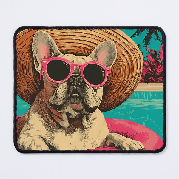 Item preview, French Bulldog with Sunglasses Cute Dog Tropical Pool Party designed and sold by Littermin.