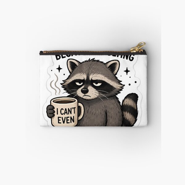 Item preview, Caffeine Because Adulting Is Hard Raccoon Sticker | Funny Trash Panda Coffee Decal designed and sold by ZibiArt.