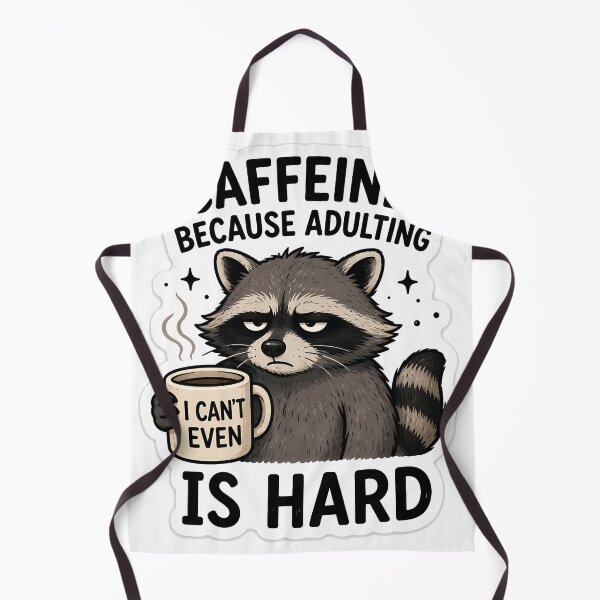 Item preview, Caffeine Because Adulting Is Hard Raccoon Sticker | Funny Trash Panda Coffee Decal designed and sold by ZibiArt.