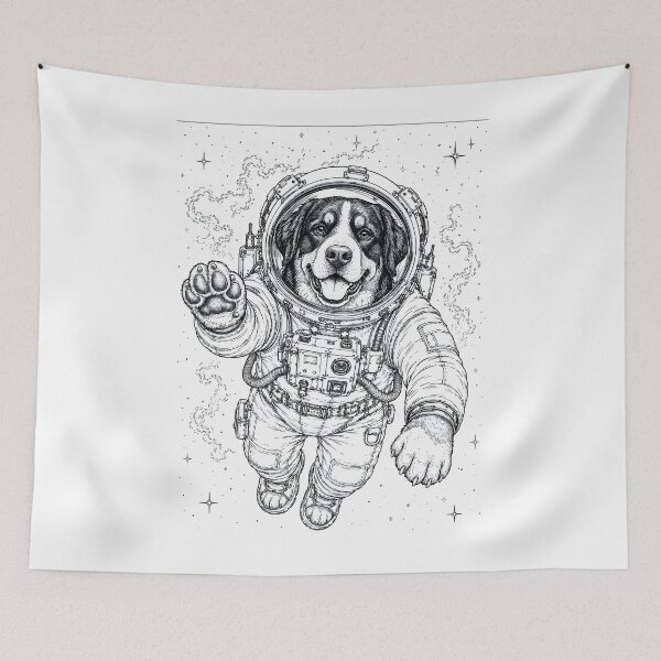 Item preview, Vintage Bernese Mountain Dog Astronaut Dog Dad Mom Lover designed and sold by TerryConnells.