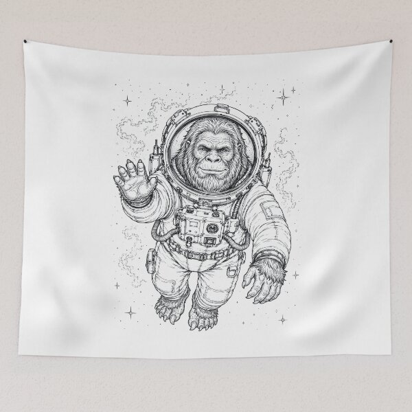 Item preview, Vintage Bigfoot Astronaut Animal Lover designed and sold by TerryConnells.