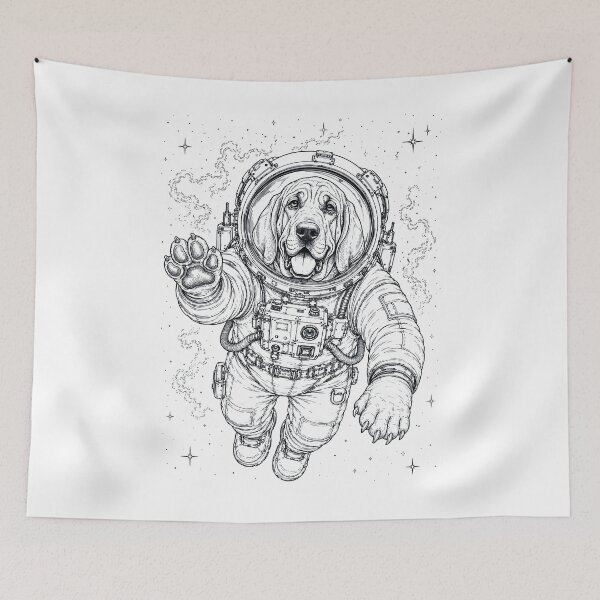Item preview, Vintage Bloodhound Astronaut Dog Dad Mom Lover designed and sold by TerryConnells.