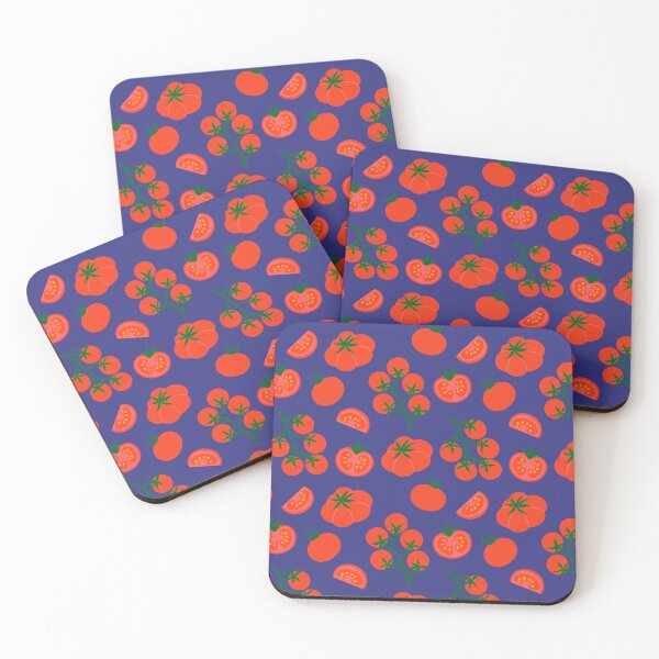 Item preview, red tomatoes on a blue background designed and sold by burbura.