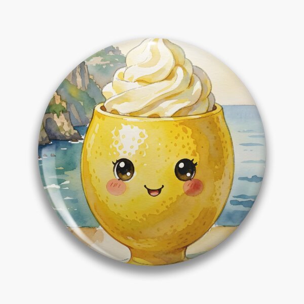 Item preview, Kawaii Sfusato Lemon Gelato – Amalfi Coast Watercolor Illustration designed and sold by EmeraldeaArt.
