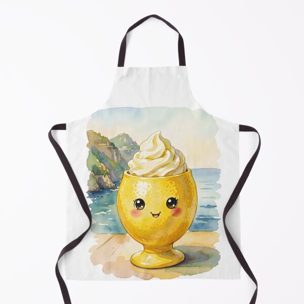Item preview, Kawaii Sfusato Lemon Gelato – Amalfi Coast Watercolor Illustration designed and sold by EmeraldeaArt.