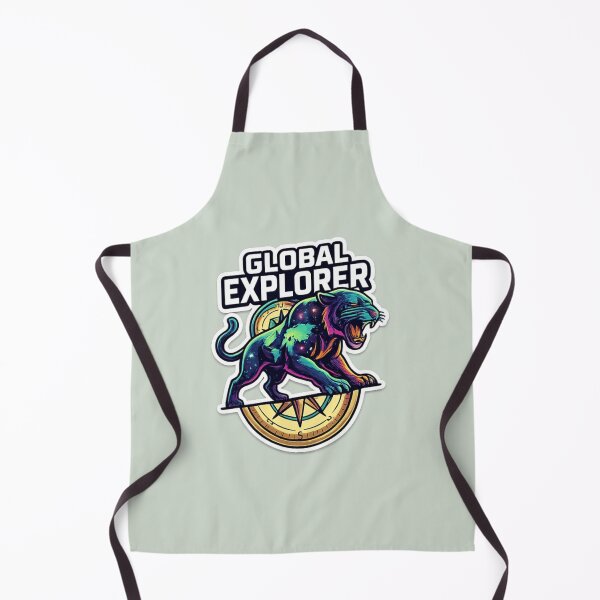 Item preview, Global Explorer Panther Compass Sticker Design | Cosmic Wild Cat Travel Artwork PNG designed and sold by arifali786.