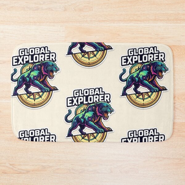 Item preview, Global Explorer Panther Compass Sticker Design | Cosmic Wild Cat Travel Artwork PNG designed and sold by arifali786.