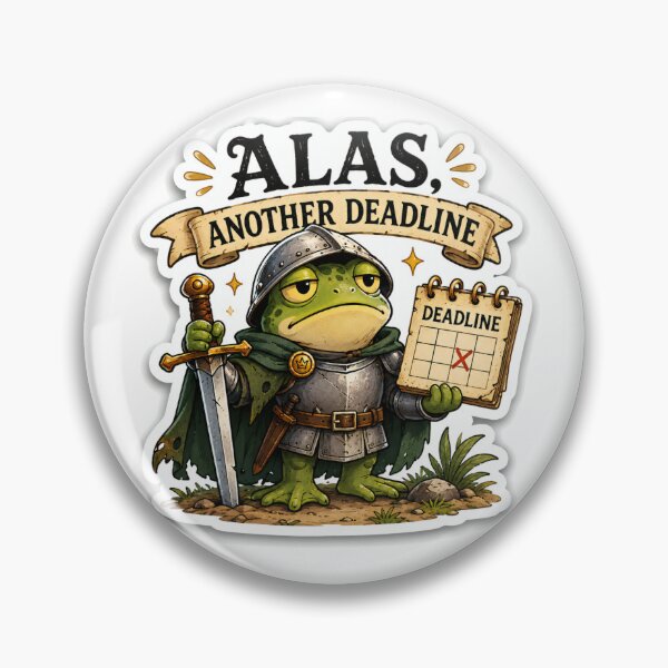 Item preview, Alas, Another Deadline Frog Knight Sticker | Funny Medieval Frog | Office Humor Decal designed and sold by ZibiArt.