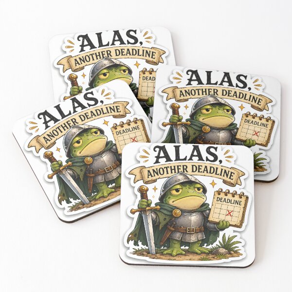 Item preview, Alas, Another Deadline Frog Knight Sticker | Funny Medieval Frog | Office Humor Decal designed and sold by ZibiArt.